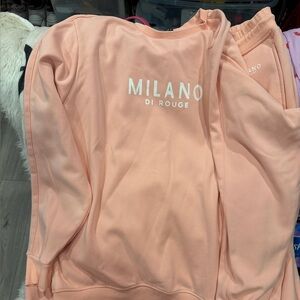 Milano Di Rouge Light Pink Logo Pullover and pants